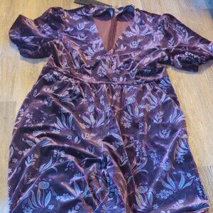 Disturbia deception foil print velour jumpsuit size 10 new